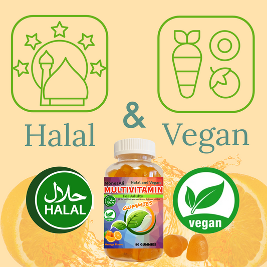 MonesAli Halal Multivitamin Supplement Gummies for Adults. Vegan. 90 Count